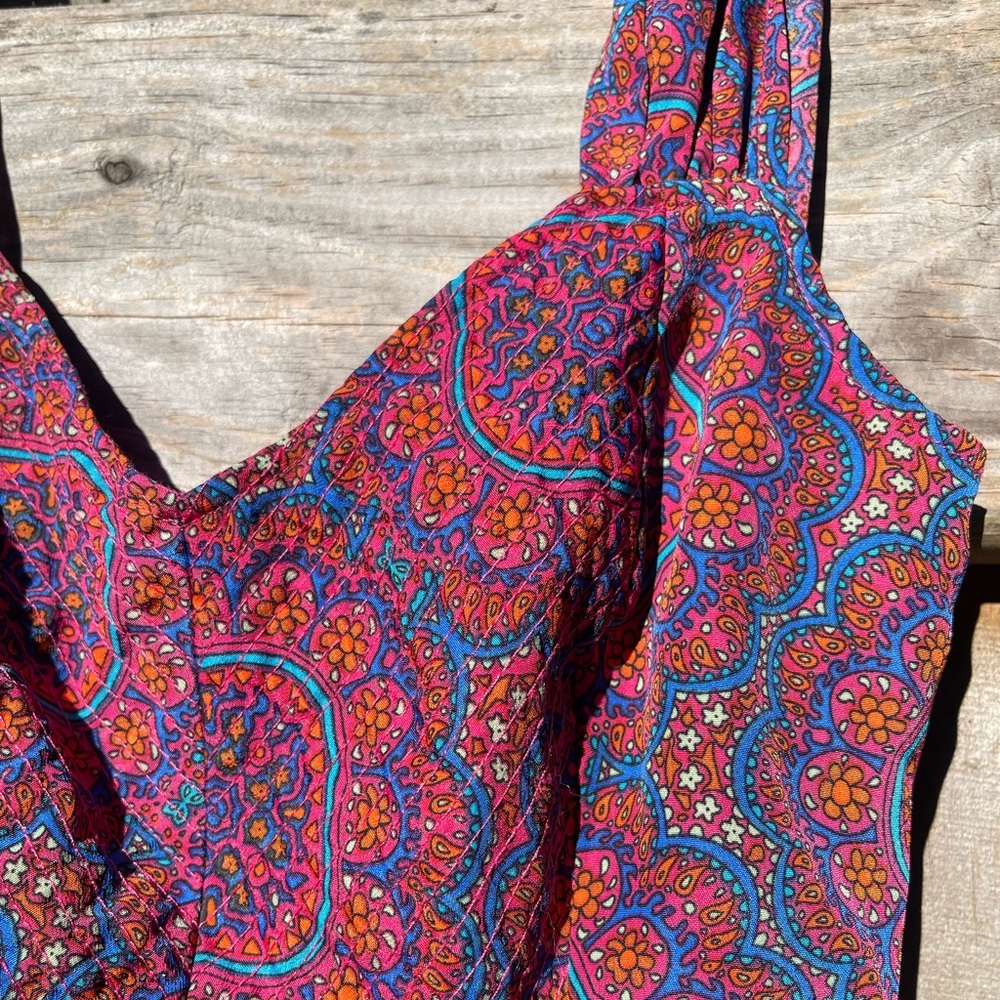 Band of Gypsies Multicolor Paisley Mini Dress Sz XS - Picture 4 of 10